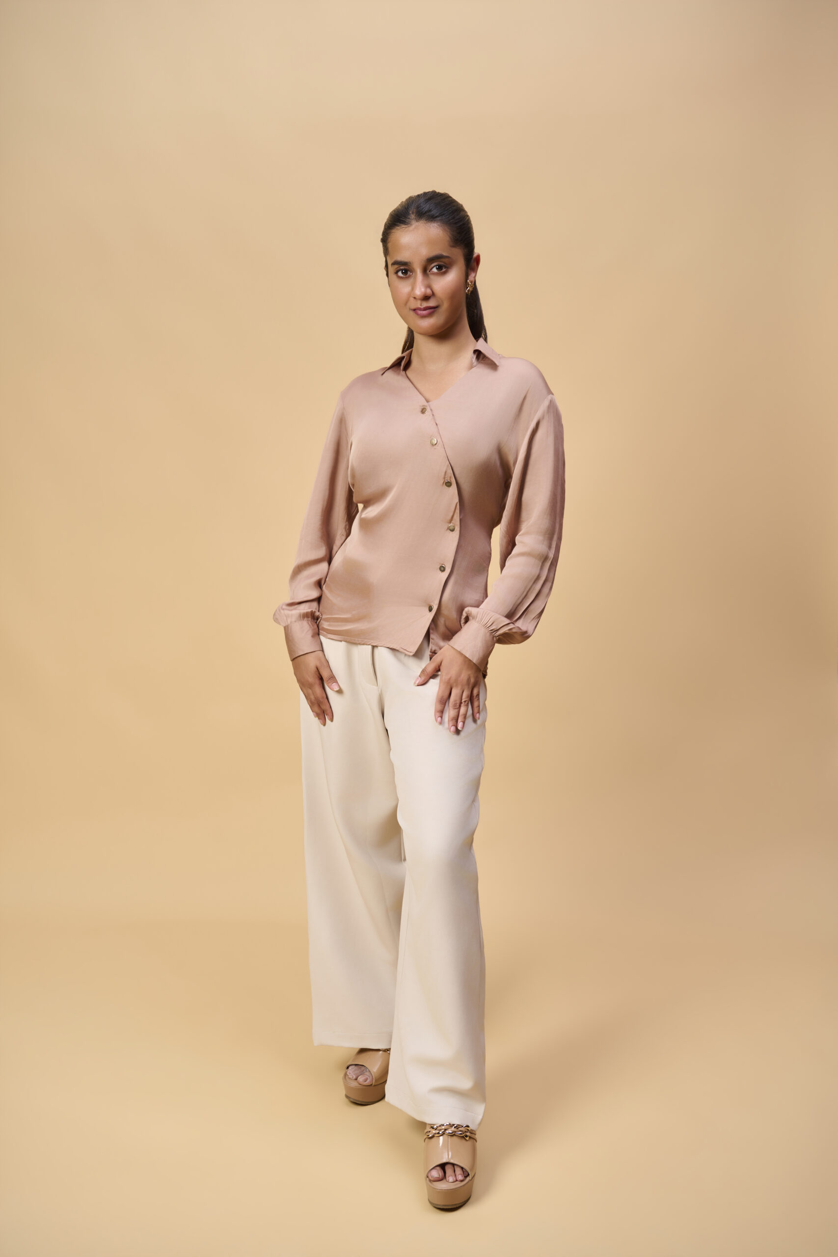 Champagne Satin Blouse