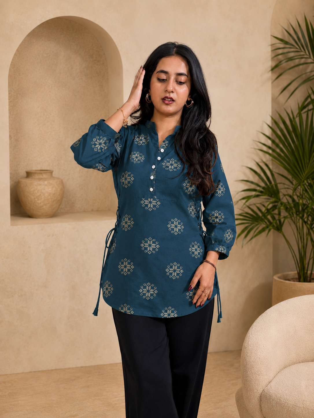 Teal Mist Kurti